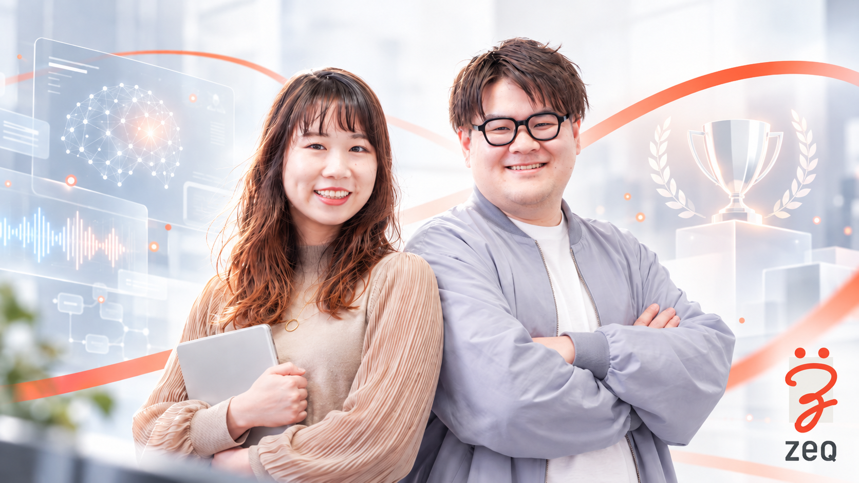 Partner AI Hackathonで優勝したZeQチームの沓澤愛と福山大地